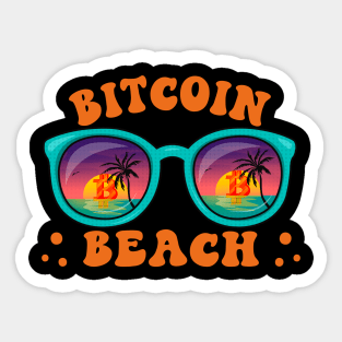 Cool Bitcoin Beach BTC Logo Sunglasses Gift Ideas Sticker